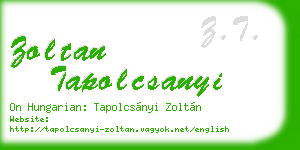 zoltan tapolcsanyi business card